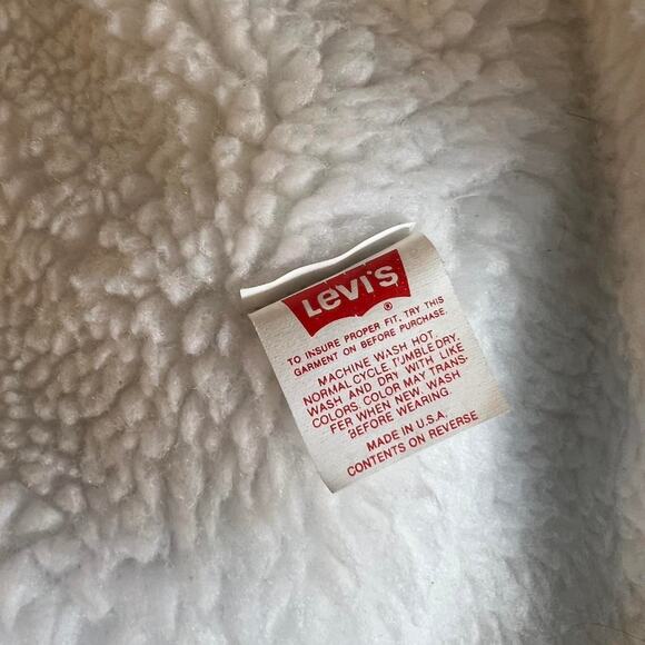 NWOT Vtg 80s Levi’s Sherpa-Lined Type 3 Denim Trucker Boa Jacket 44L 71608-0216 - Picture 4 of 8